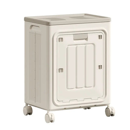 Portable Wheeled Rolling Laundry Storage Basket with Lid, Breathable Odor‑Resistant Hamper, Refer to SKU Images for Size, Assembly Instructions in Main Image and Product Description