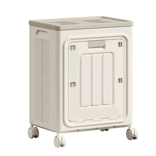 Portable Wheeled Rolling Laundry Storage Basket with Lid, Breathable Odor‑Resistant Hamper, Refer to SKU Images for Size, Assembly Instructions in Main Image and Product Description